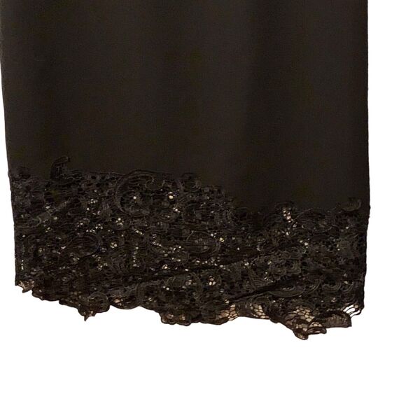 TRINA TURK Black Sleeveless V-Neck Midi Dress Crochet Hem Women's 4 - Picture 7 of 10